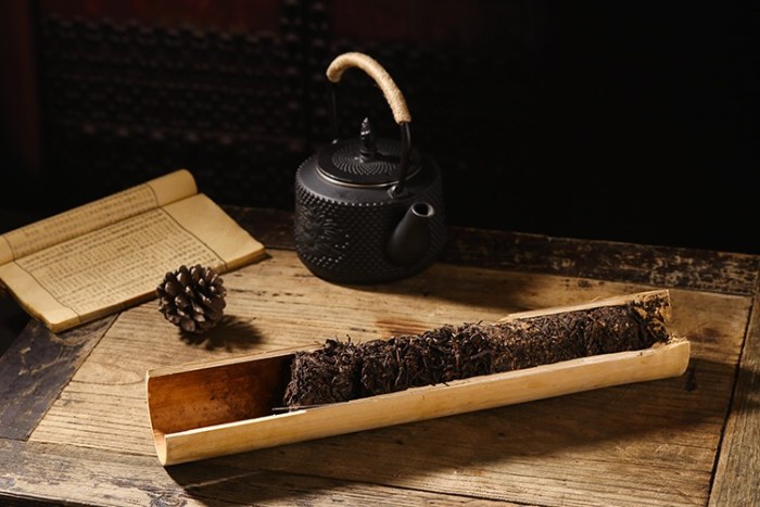 Bamboo tube pu erh shape